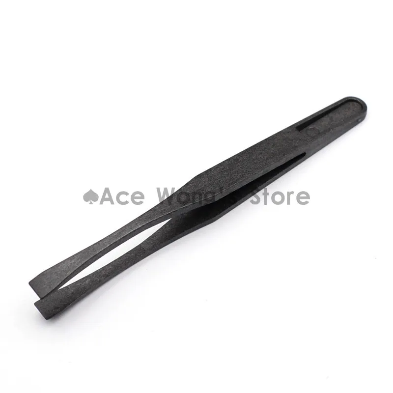 Portable Black Straight Bend Anti-static Plastic Tweezer Heat Resistant Repair Tool 93308