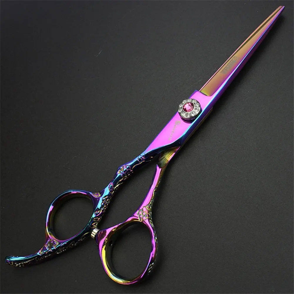 Sharonds Japan 440c Professional Hairdressing Left Hand Scissors 6 Inch Purple Salon Barber Shop Thinning Scissors Set