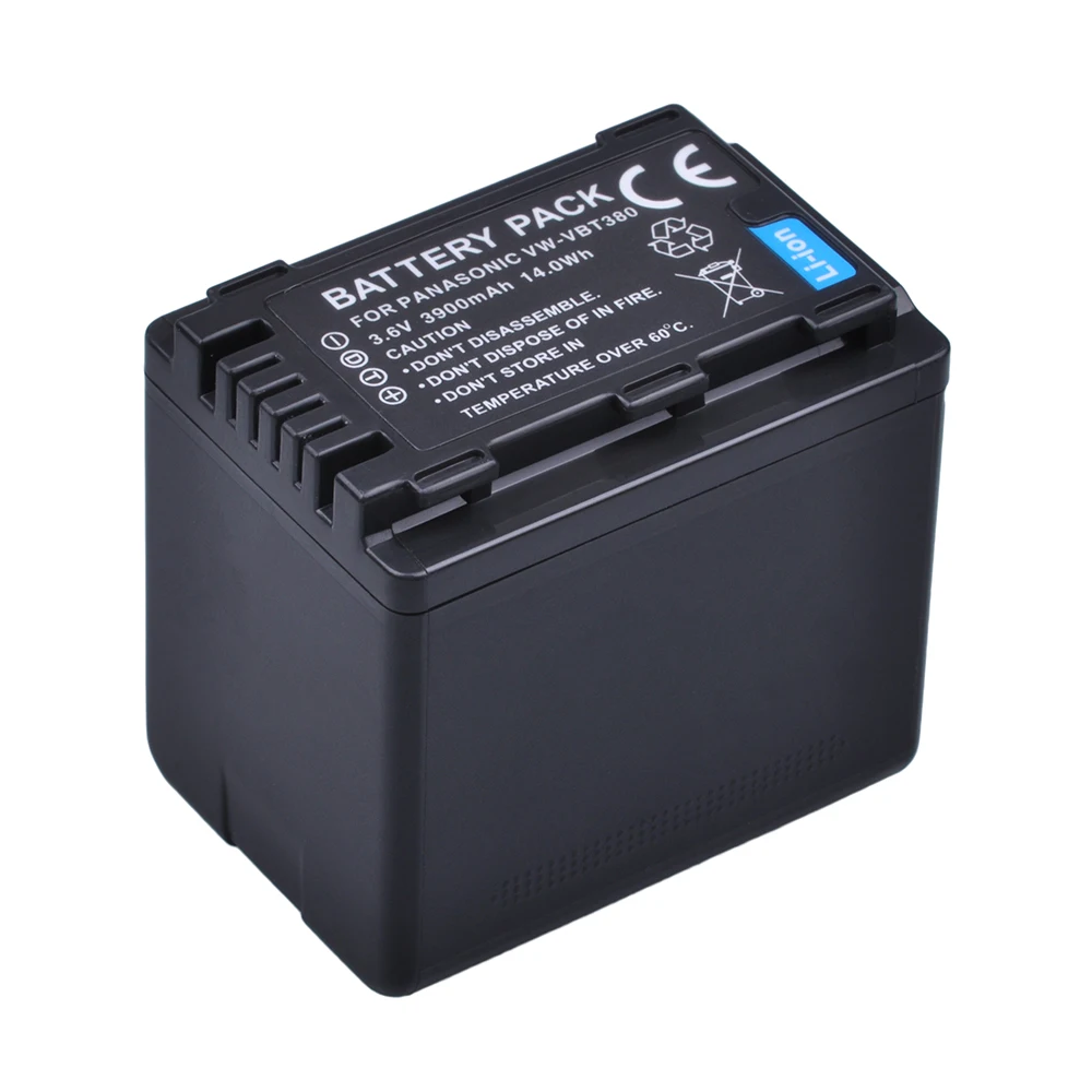 1Pc 3900mAh VW-VBT380 VBT380 VW-VBT190 VBT190 bateria do baterii Panasonic HC-V110, HC-V130, HC-V160, HC-V180, HC-V201, HC-V250, HC-V260