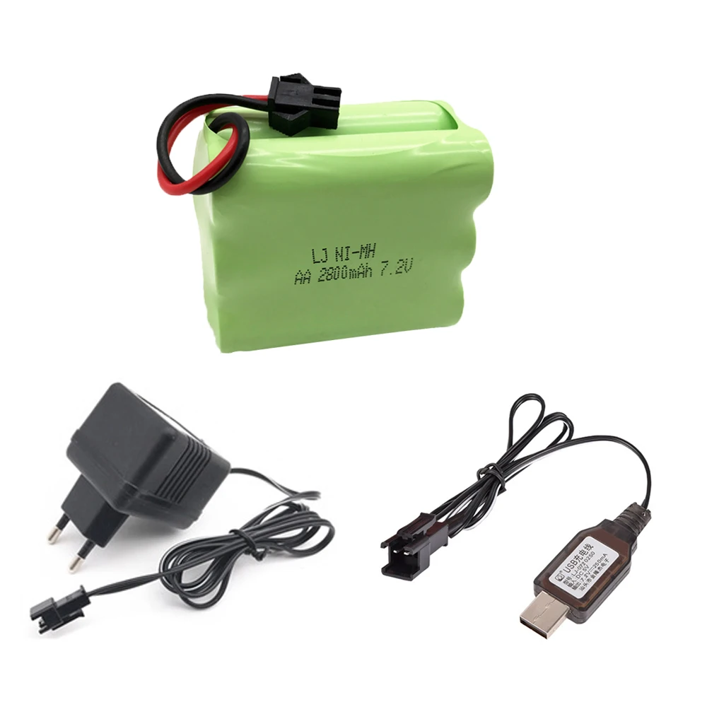 

7.2V NI-MH battery with charger set 2800mah high capacity nimh battery 7.2V 2800mah X type SM plug for rc car toy electric tool