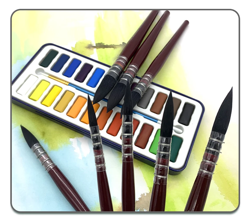 1Pcs Künstler Hand-Malerei Zeichnung Pinsel Professionelle Aquarell Pinsel Stift für Wasser Farbe Malerei Zeichnung Schule Kunst Liefert – Detail 10
