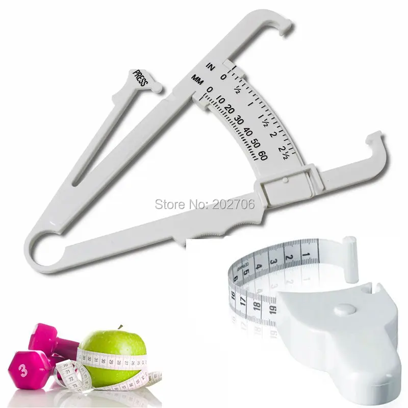 Fitness Weight Loss Muscle Body Fat Caliper and Body Mass Measuring Tape Tester body measuring