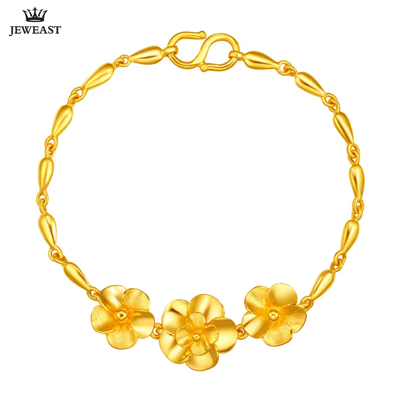 

XXX 24K Pure Gold Bracelet Real 999 Solid Gold Bangle Fashion Upscale Beautiful Flower Trendy Classic Fine Jewelry Hot Sell New