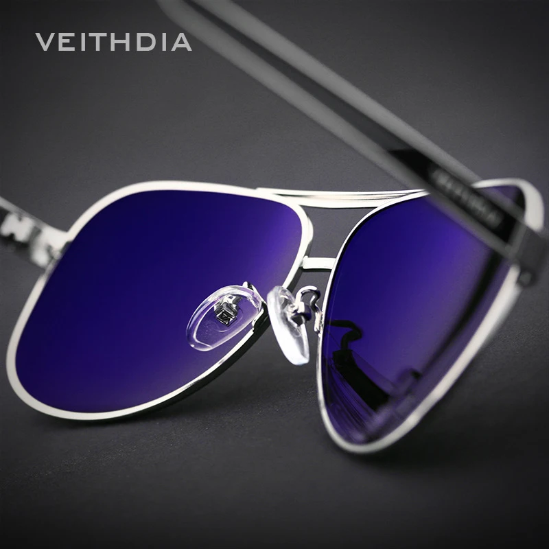 VEITHDIA Sunglasses Pilot Men Brand Designer Polarized UV400 Lens Vintage Fashion Sun Glasses Eyewear Accessories For Male  3152