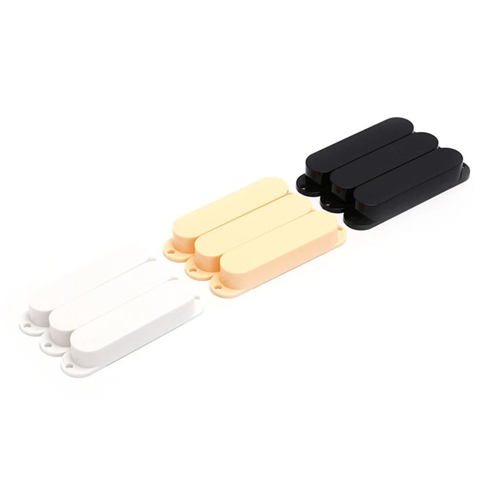 Cubiertas de pastilla de guitarra eléctrica de una sola bobina, cubierta de pastilla de plástico cerrado, negro, blanco, amarillo, 3 piezas