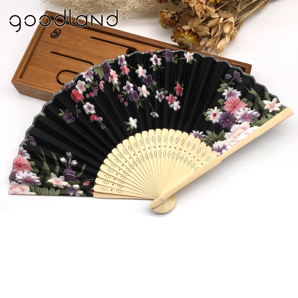 Wholesale Free Shipping Hot Selling Japanese Chinese Handmade Pocket Fan Plum Blossom Flower Print Folding Hand Fans Matrimonio