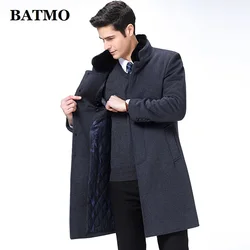 BATMO 2023 New Arrival Autumn&Winter High Quality Wool Long Trench Coat Men,men's wool jackets,warm Overcoat,M-4XL,8808