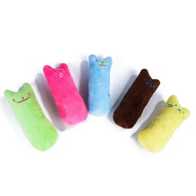 Juguetes de hierba gatera para rechinar dientes, juguete interactivo divertido de felpa para gato, mascota, gatito, masticar, juguete Vocal, garras,