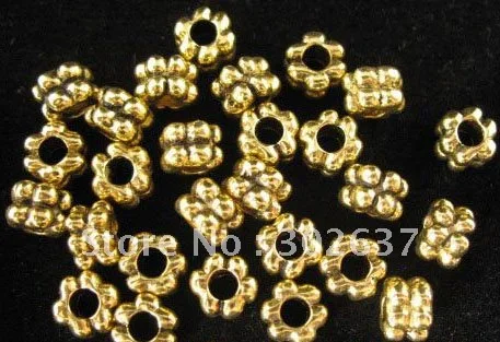 

FREE SHIPPING 600pcs Antiqued gold flower spacer beads A5005G