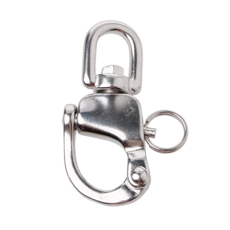 Stainless Steel Heavy Duty Snap Shackle D Ring Swivel Bail Marine Boat Yacht Sailing