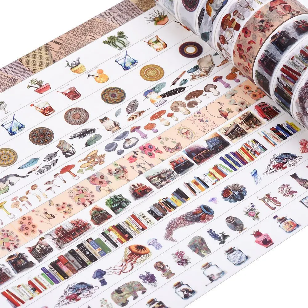 Washi Masking Tape Collection DIY Scrapbooking Sticker, 12 Rolls