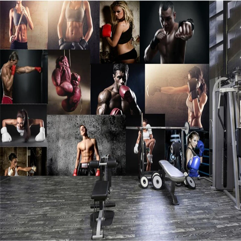 

wellyu Retro Boxing Nostalgic Fitness Handsome Beauty Photo Wall Walls Custom Wallpapers Custom Wallpapers papel de parede