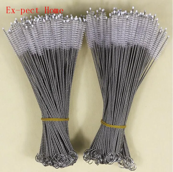 1000 pcs/lot 175mm 200mm 240mm Stainless Steel Nylon Straw Cleaning Brush Drinking Pipe Tube Cleaner Baby Bottle Clean Tools