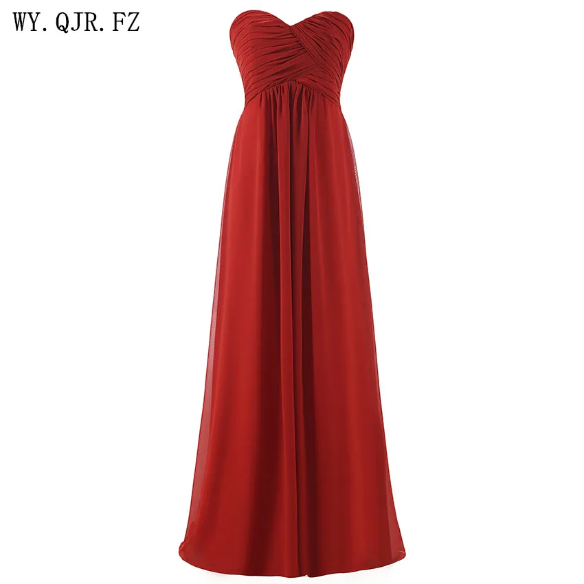 QNZL-100M#Pink Burgundy Long Bridesmaids Dresses Wedding Party Prom Dress Wholesale Free Customization Of Large-sized Dresses