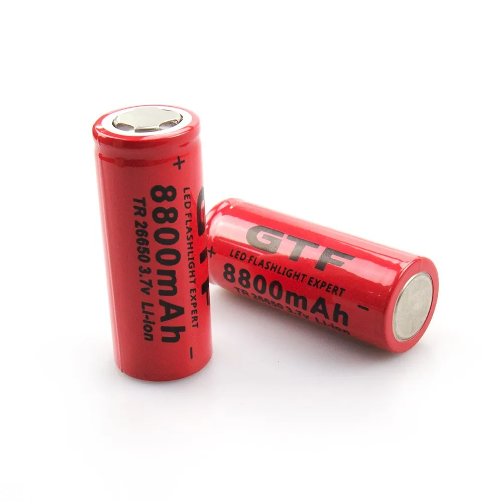 2/4/6/10pc 26650 3.7v 8800mah Rechargeable Lithium Battery for LED Flashlight Torch Accumulator+ 26650 Battery Charger Holder EU