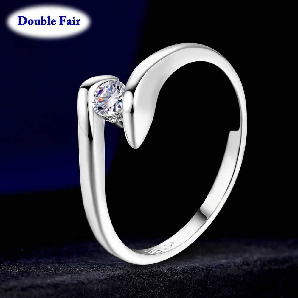 AAA Cubic Zirconia Engagement/Wedding Ring Rose Gold Color Silver Color Tone Rings For Women Fashion Jewelry For Women DWR198