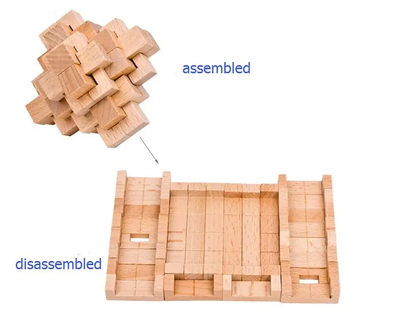 WishesMar 9 Stuks Houten Brain Teaser Puzzels Set Logica Puzzels Logica Giochi - Elkaar Grijpende Jigsaw Cube Game voor Kinderen en Volwassenen IQ spellen Speelgoed Cadeau en Decoratie