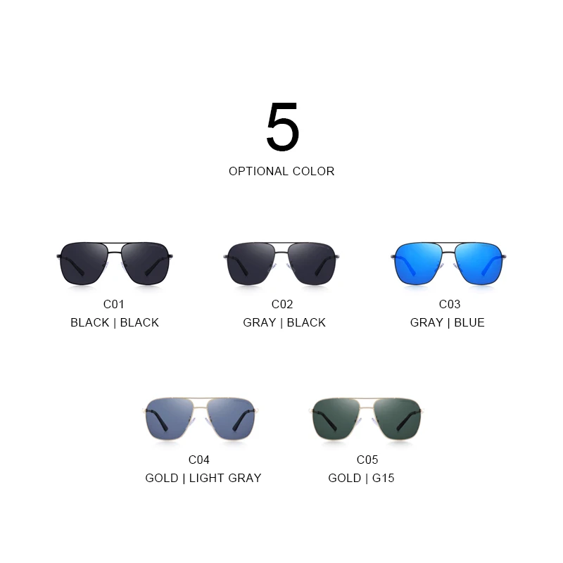 MERRYS DESIGN Men Classic Square Sunglasses HD Polarized Sunglasses For Driving Luxury Male Eyewear UV400 Protection S8312