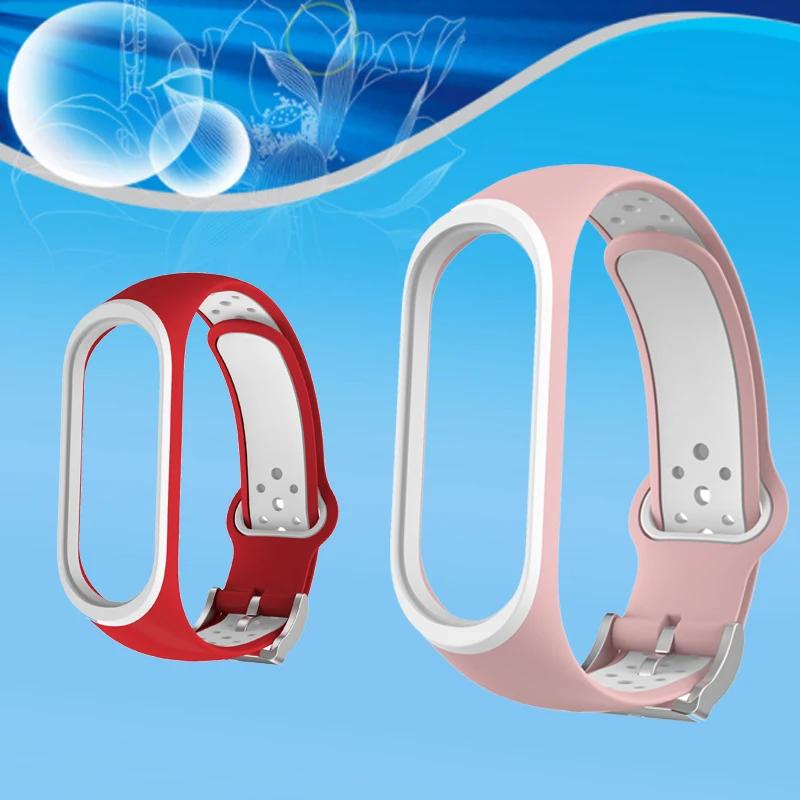 Puseira de silicone colorida para relógio inteligente, para mi band 3, 4