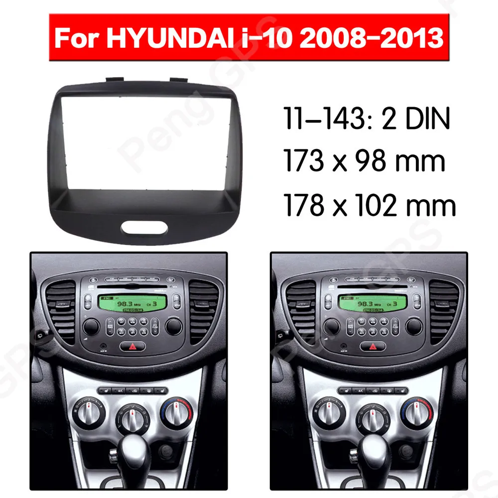 

2 DIN Car Radio stereo Fitting installation adapter fascia For HYUNDAI i-10 (FD) 2008 2009 2010 2011 2012 2013 frame Audio