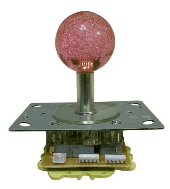 1 peça de joystick iluminado com bola e microinterruptor, peças para máquina de fliperama