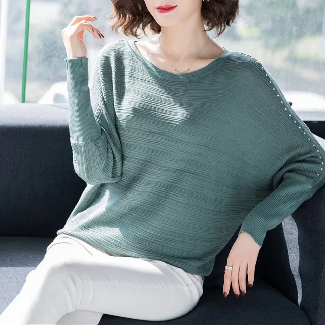 

2019 Winter Sweater Women Pullovers Long Sleeve Female Pullovers Kintted Brand Name Women O-Neck Batwing Sweater