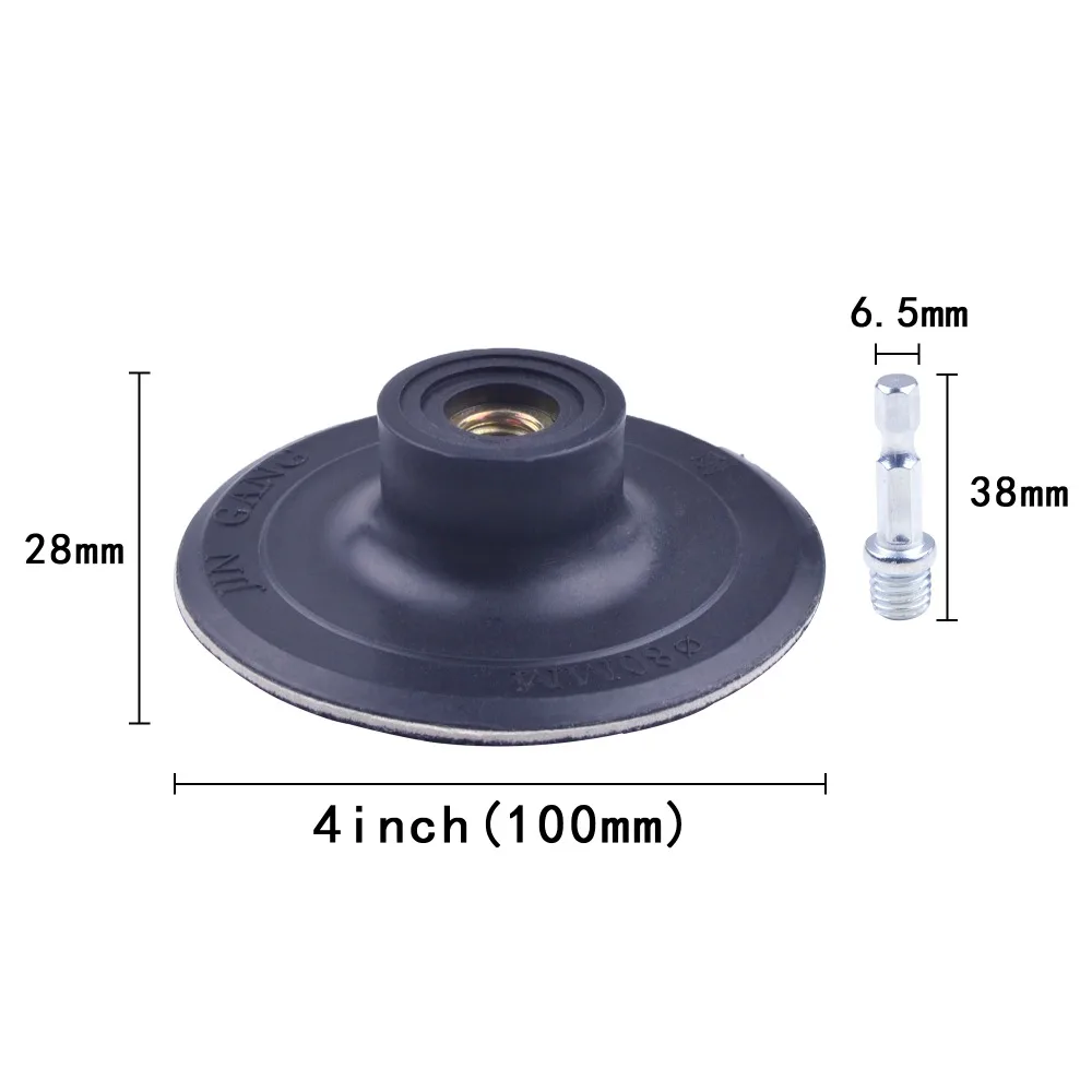 Kit de pulido de diamante, discos de molienda húmeda/seca de gancho y bucle, almohadilla de lijado de vástago de 6mm para procesamiento de piedra, 4 pulgadas (100mm), 10 unids/set por juego