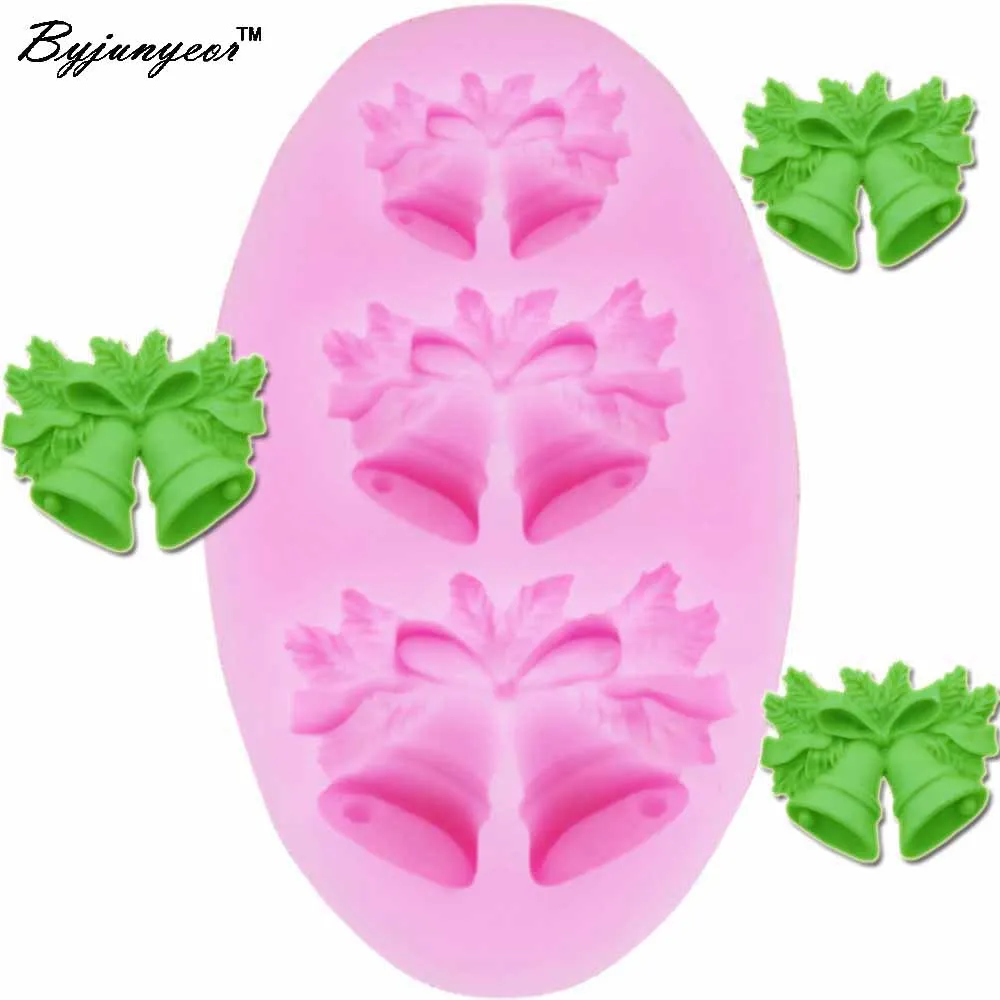 Byjunyeor Christmas Gifts Bell Silicone Mold Cake Decorating Tools Chocolate  Candy Cookies Diy Epoxy UV Resin Moulds m801