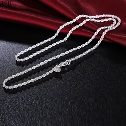 16-24inches Rope chain 3MM cute hot sale fashion , cute silver color women men Necklace jewelry for pendant wedding party