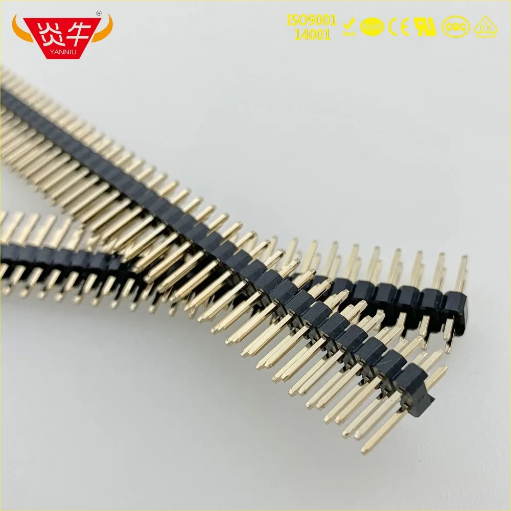 

2.54mm PITCH 2X40P 80PIN MALE STRIP CONNECTOR SOCKET DOUBLE ROW STRAIGHT PIN HEADER WITHSTAND HIGH TEMPERATURES GOLD PLATED 1Au