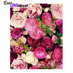 Ever Moment Beautiful Diamond Painting Kits Pink Flowers Diamond Art Full Square Drill Diamond Embroidery DIY Craft ASF969