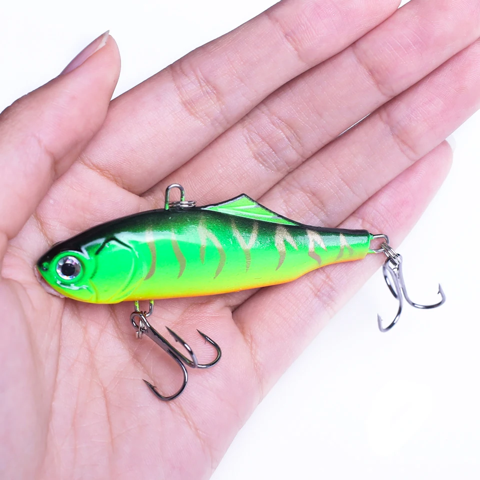 1PCS 7.5cm 24g winter VIB fishing lure hard bait with lead inside ice sea fishing tackle diving swivel jig wobbler lure