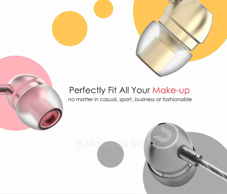 UiiSii HM7/HM6 In-Ear หูฟังโลหะสเตอริโอ Super Bass หูฟังพร้อมไมโครโฟน3.5มม.สำหรับ iPhone/samsung IOS โทรศัพท์ Android