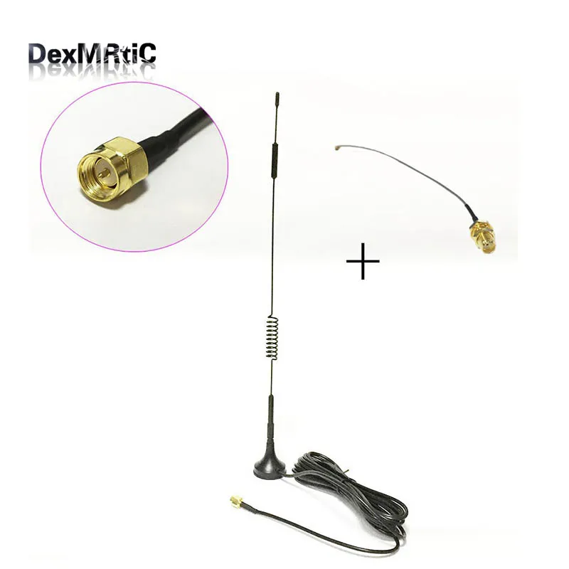 

433Mhz wireless module antenna 10dbi high gain sucker aerial 3M cable SMA male + IPX / u.fl To SMA Female Pigtail Cable 15cm