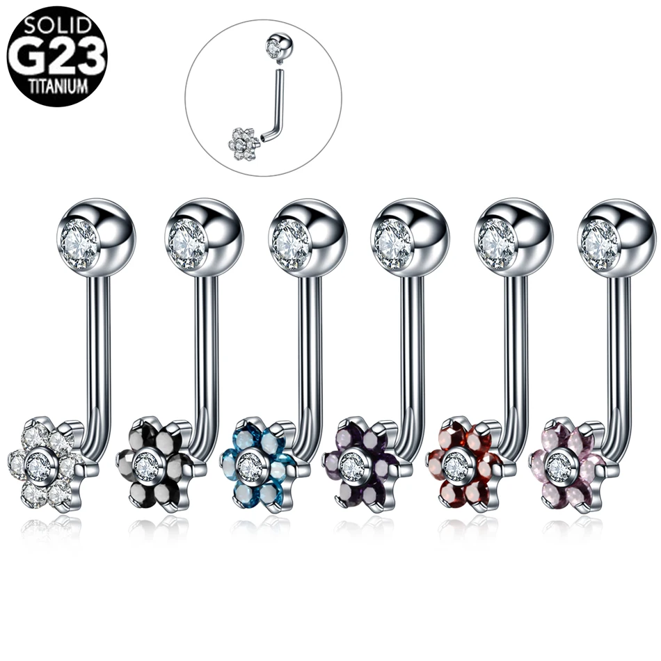 1PC Titanium Christina Piercings Intimate Vertical Labret Jewelry Lip Rings Flower VCH Tragus Sexy Jewelry for Women Men