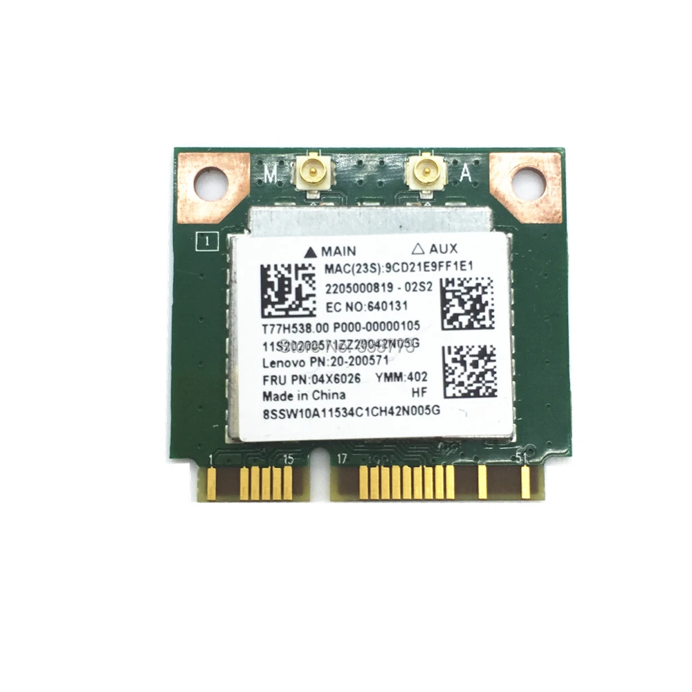 

802.11ac 433Mbps RTL8821AE WiFi Dual Band Fit for Bluetooth 4.0 Card FRU: 04X6026 for Lenovo C40-30 C50-30 B40-30 X315 K450E