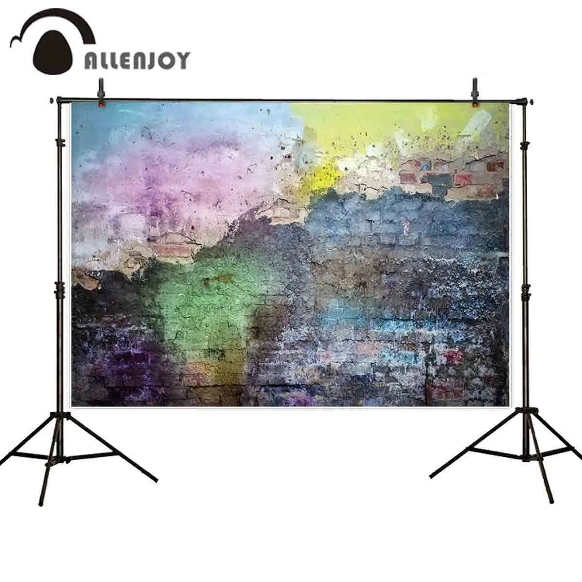 Allenjoy 사진 배경 오래 된 페인트 다채로운 벽돌 벽 배경 photocall 사진 스튜디오 촬영 photobooth 배너