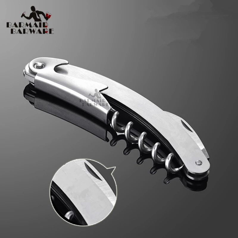 1 pezzo apribottiglie per vino e birra cavatappi professionale con doppia cerniera per cameriere apribottiglie per vino e birra