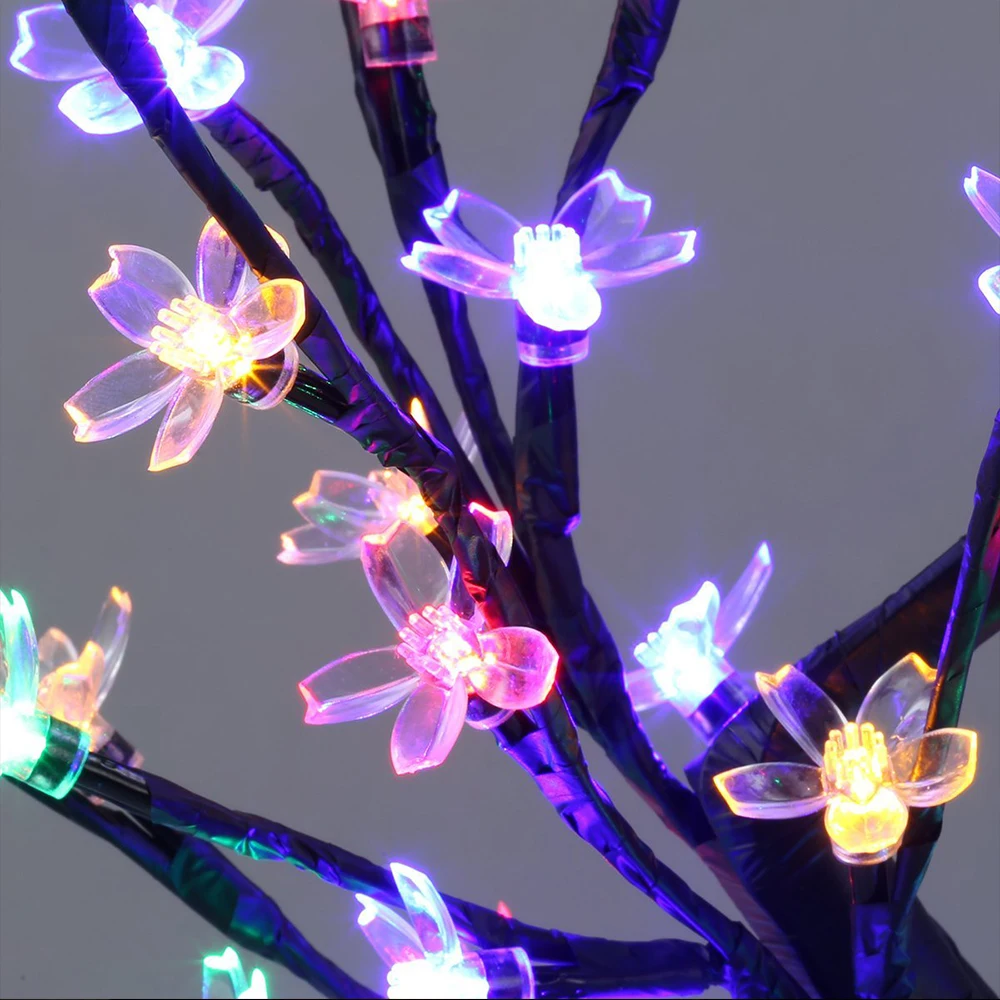 Colorful 48 LED Cherry Plum Blossom Desk Lamps Xmas Tree AC110/220V Night Lamp Indoor Party Wedding Gift Home Decor Table Lights