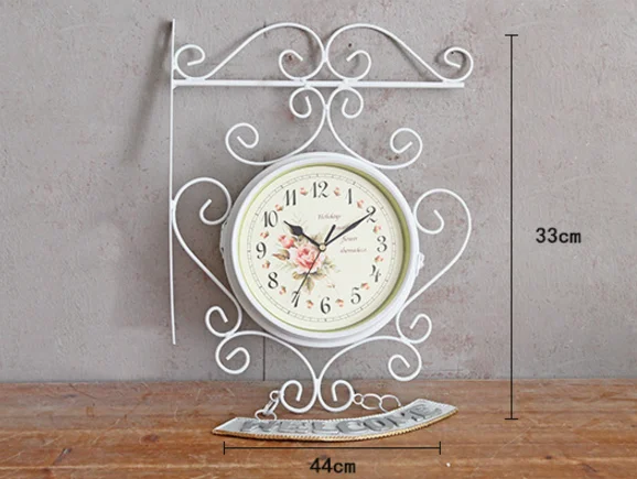 

European style wall clock white iron wall clock