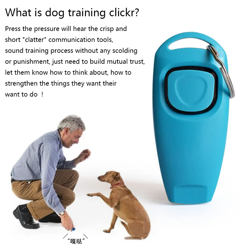 Dog Training Clickers 2 In 1 Whistle and Clicker Pet Training Tools Set with Wrist Strap for Dogs Cats Birds and Small Animals