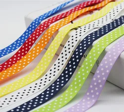 5/8 Inch 16MM 1.5 CM Polka Dot Grosgrain Ribbon Swiss Dot Print Fabric Ribbon For DIY Party Present Cake Wrap Decor Accessories