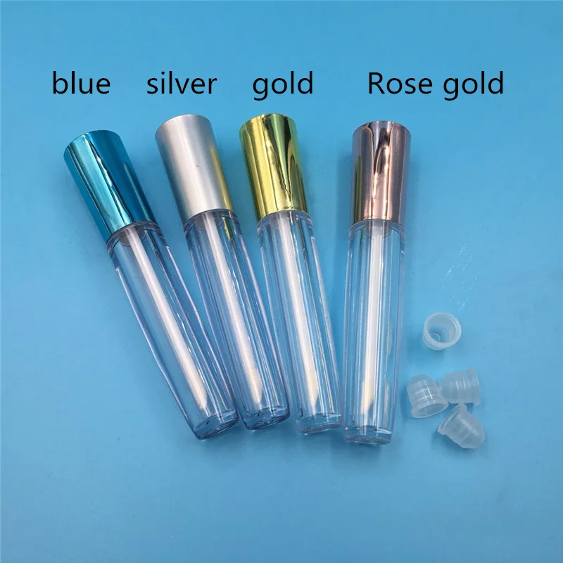 

5ml Plastic Clear Lip Gloss Packaging Containers Rose gold Empty Lipstick Tubes Lip Balm Lip Oil Bottles 50 pcs