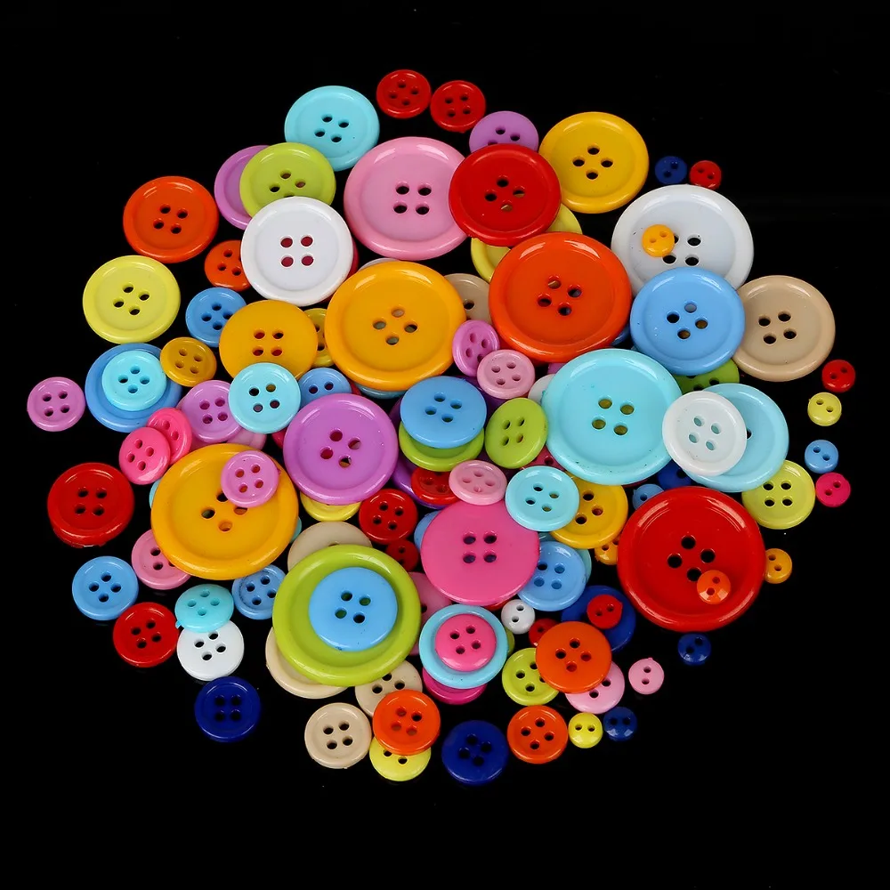 20-200PCS 2-4 Holes Plastic Resin Buttons Kid\'s Apparel Sewing Accessories Multicolor Animal/Flower Mix Shape DIY scrapbooking