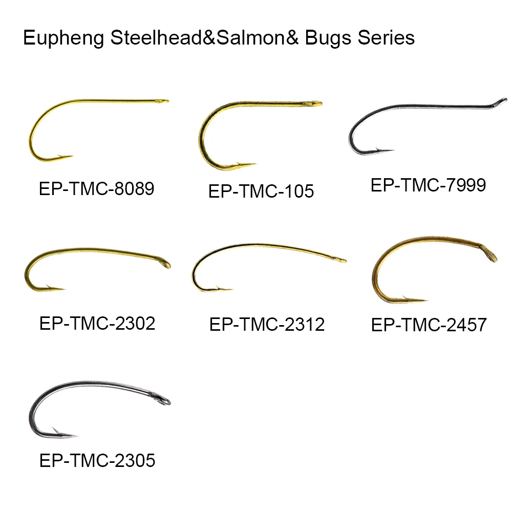 Eupheng 100pcs Steelhead Salmon Stone Bug Egg Series Fishing Hooks Caddis Hopper Streamer Wet Fly Fishing Hooks