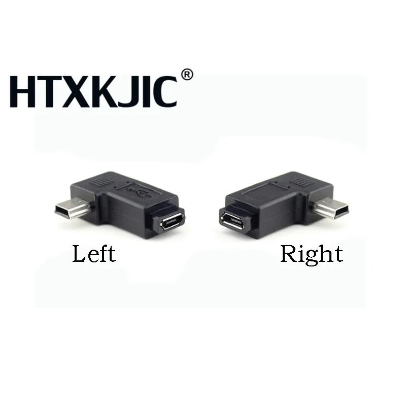 

MINI USB male to Micro usb female connector 90 Degree micro extend adapter Right Left Angle Wholesale in stock usb 2.0 jack