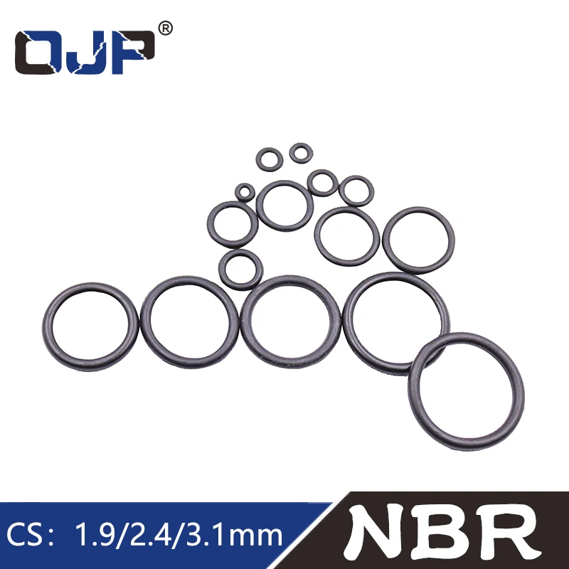 200pcs 15 Sizes O Rings Rubber O Ring Seal NBR Black Sealing O-rings Nitrile Washer Rubber o-ring set Assortment Kit Set Box