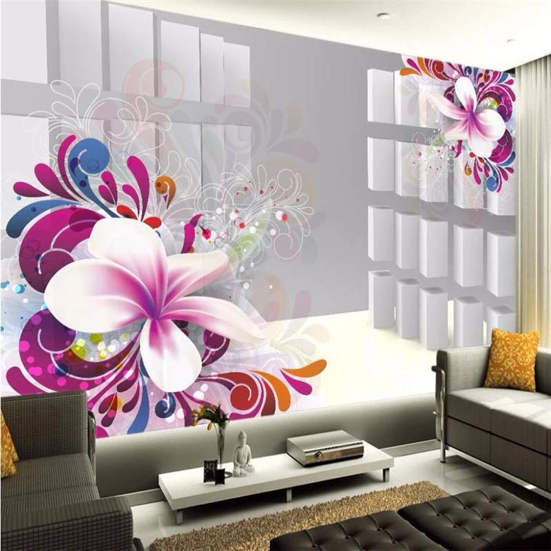 

beibehang wall paper home decor Photo background space lattice petals Cafe Hotel living room large wall covering mural wallpaper