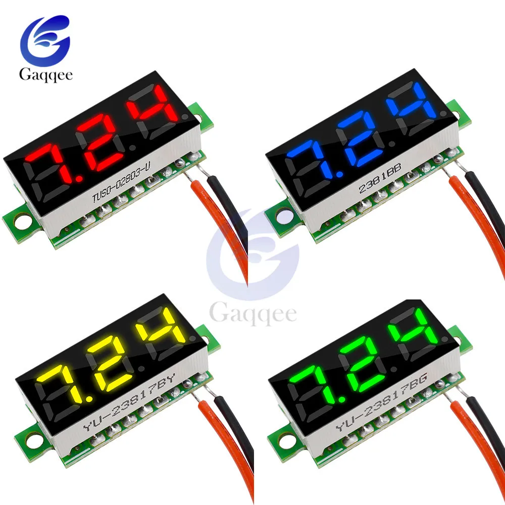 

New 0.28" DC 3.7-30V Super Mini Digital LED Car Voltmeter Voltage Volt Panel Meter Battery Monitor 12V 24V Red Green Blue Yellow