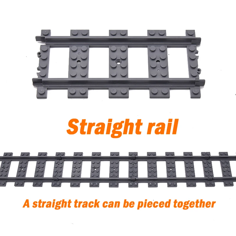 MOC Railway Track For Train Tracks Straight Curved Soft Rails Track Building Block Bricks DIY Trains Rail Boys Toys For Children